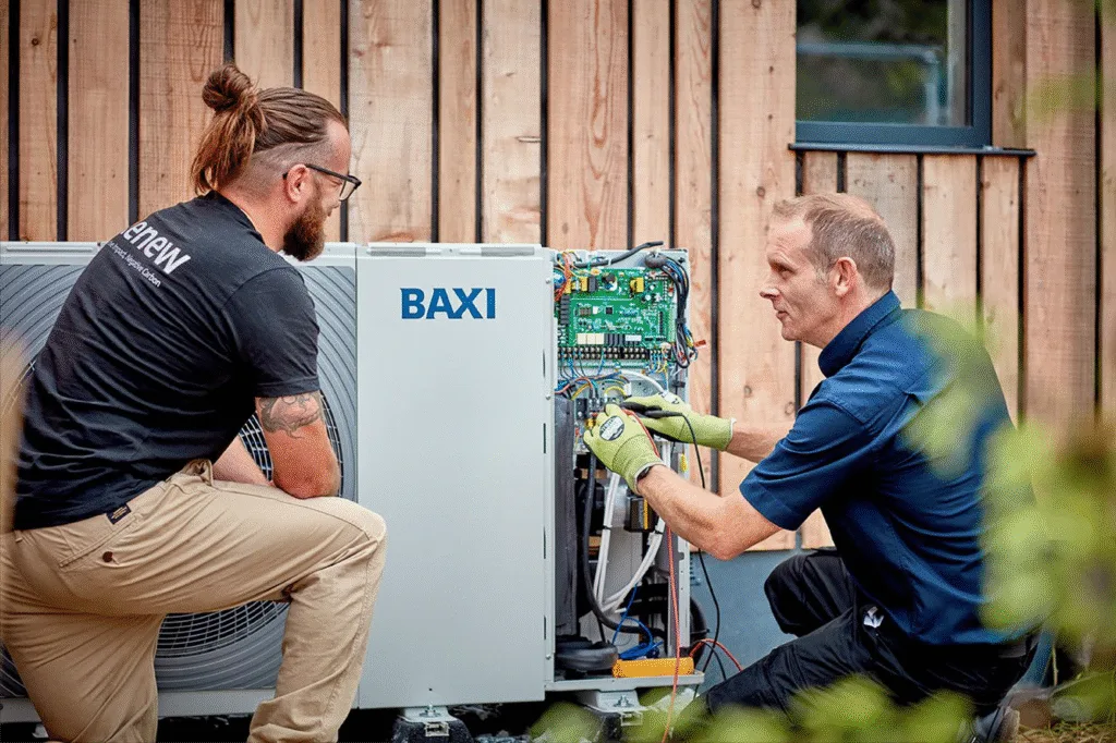 Man Installing Baxi Heat Pump